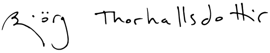 bjorg thorhallsdottir logo underskrift